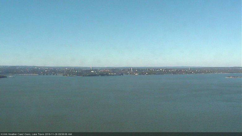 Lake Travis webcam, November 26, 2018 9:00 AM CT