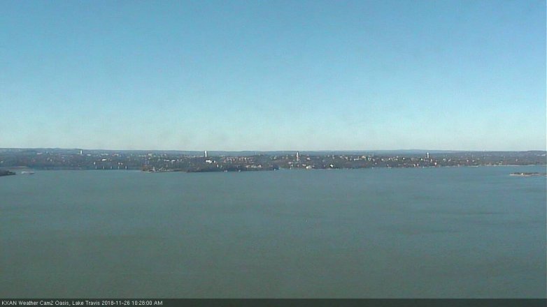 Lake Travis webcam, November 26, 2018 9:30 AM CT