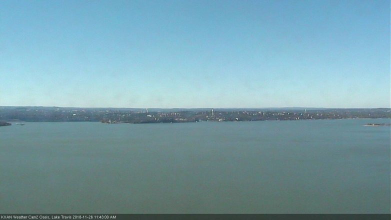 Lake Travis webcam, November 26, 2018 10:45 AM CT