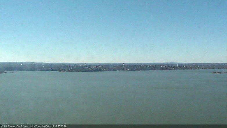 Lake Travis webcam, November 26, 2018 12:00 PM CT