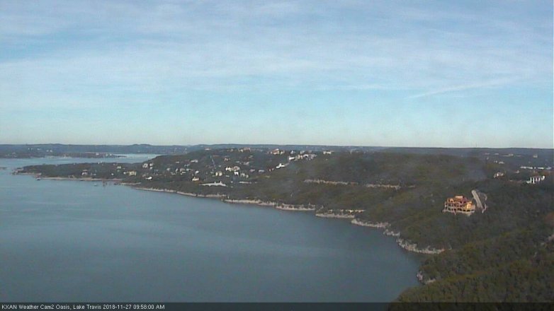 Lake Travis webcam, November 27, 2018 9:00 AM CT