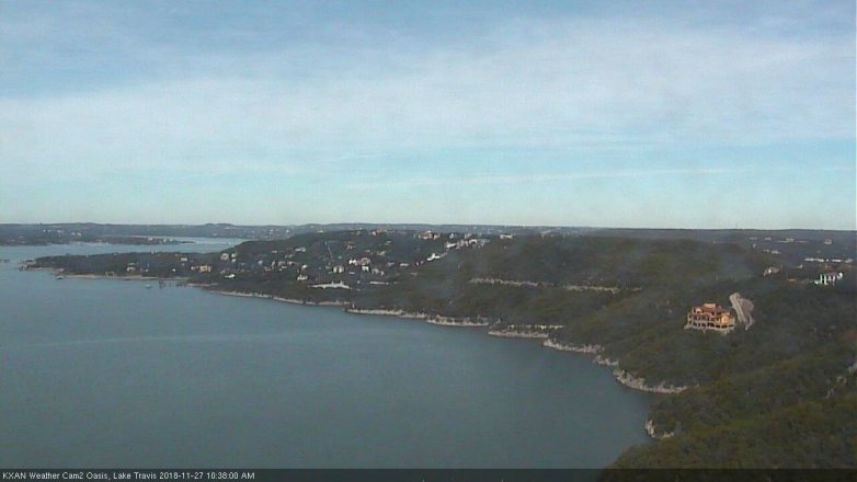 Lake Travis webcam, November 27, 2018 9:40 AM CT