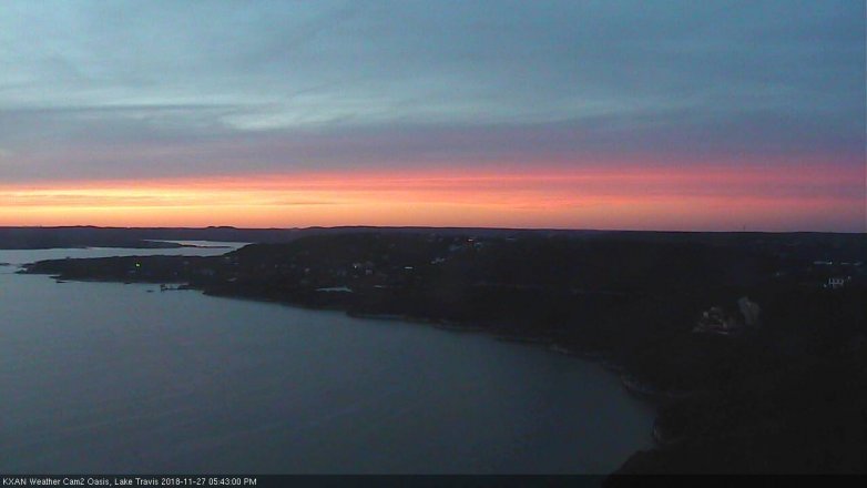 Lake Travis webcam, November 27, 2018 4:45 PM CT