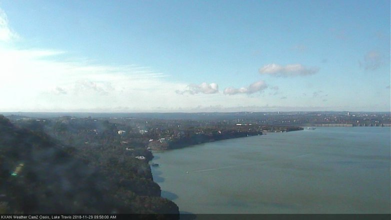 Lake Travis webcam, November 29, 2018 9:00 AM CT
