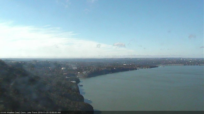 Lake Travis webcam, November 29, 2018 9:10 AM CT