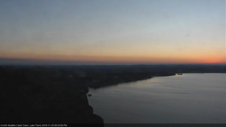 Lake Travis webcam, November 29, 2018 4:35 PM CT