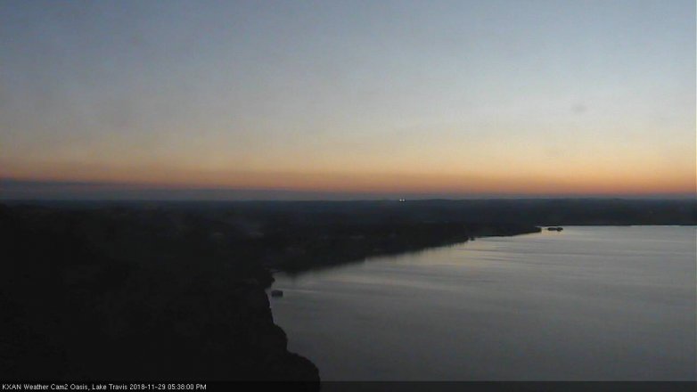 Lake Travis webcam, November 29, 2018 4:40 PM CT