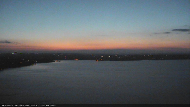 Lake Travis webcam, November 30, 2018 5:05 PM CT
