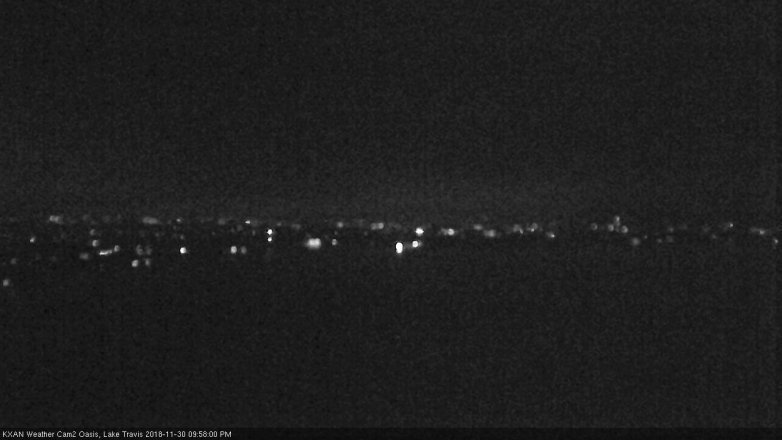 Lake Travis webcam, November 30, 2018 9:00 PM CT