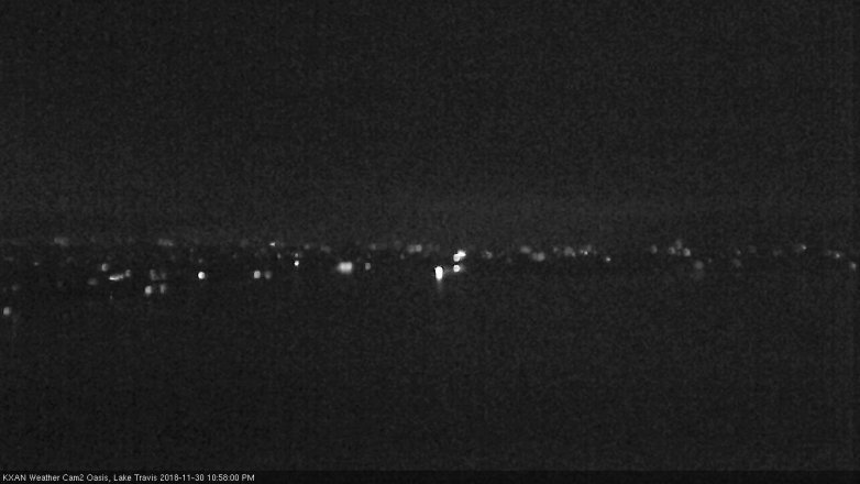 Lake Travis webcam, November 30, 2018 10:00 PM CT