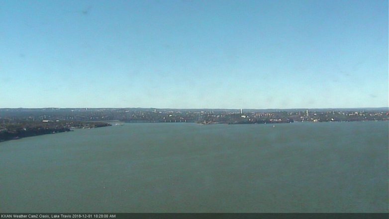Lake Travis webcam, December 1, 2018 9:30 AM CT