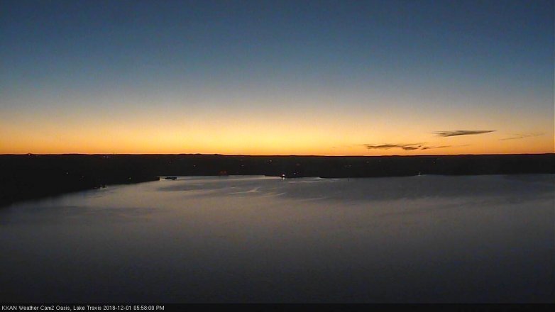 Lake Travis webcam, December 1, 2018 5:00 PM CT