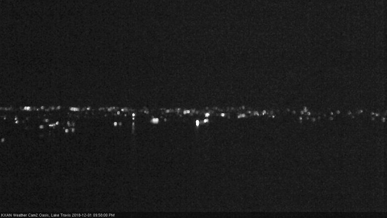 Lake Travis webcam, December 1, 2018 9:00 PM CT