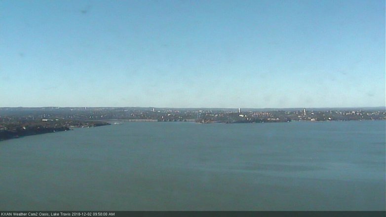 Lake Travis webcam, December 2, 2018 9:00 AM CT