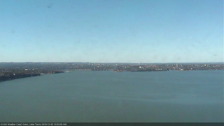 Lake Travis webcam, December 2, 2018 9:05 AM CT