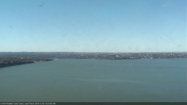 Lake Travis webcam, December 2, 2018 9:25 AM CT