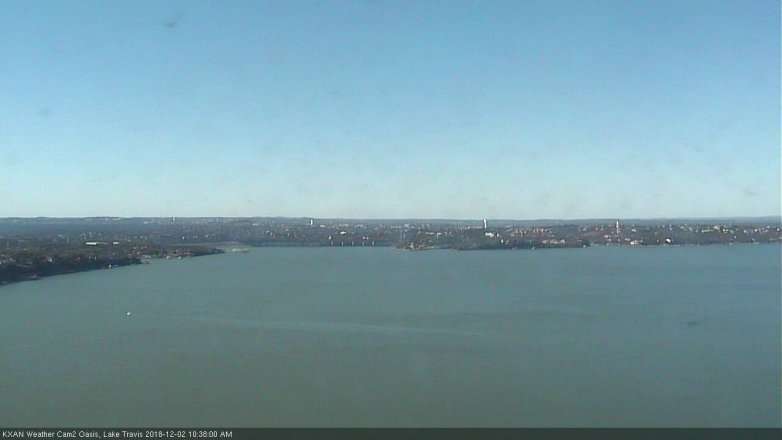 Lake Travis webcam, December 2, 2018 9:40 AM CT
