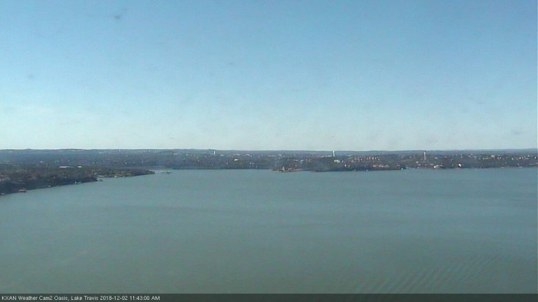 Lake Travis webcam, December 2, 2018 10:45 AM CT