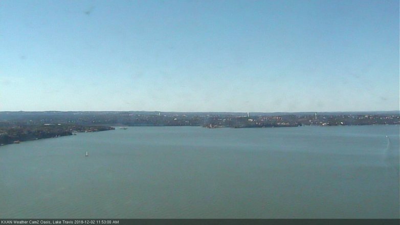 Lake Travis webcam, December 2, 2018 10:55 AM CT