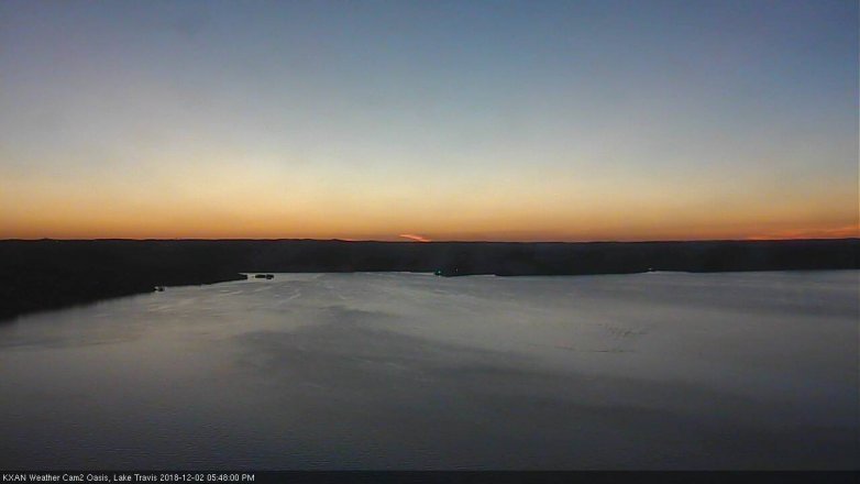 Lake Travis webcam, December 2, 2018 4:50 PM CT