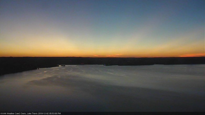 Lake Travis webcam, December 2, 2018 4:55 PM CT