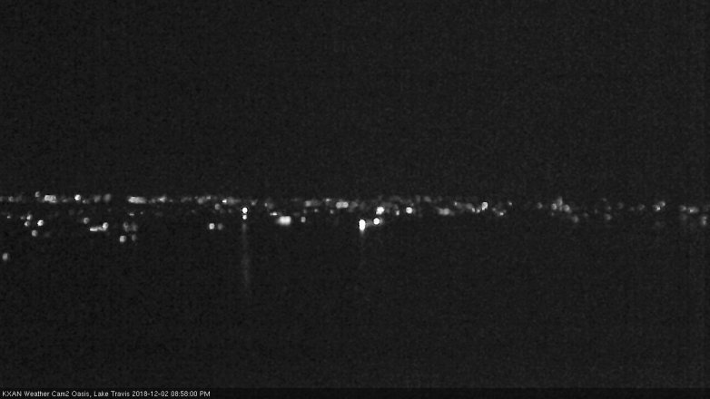 Lake Travis webcam, December 2, 2018 8:00 PM CT