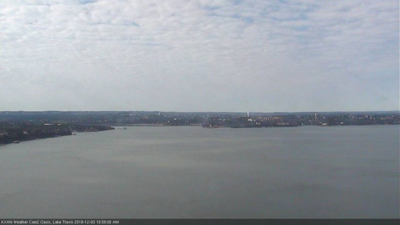 Lake Travis webcam, December 3, 2018 10:00 AM CT