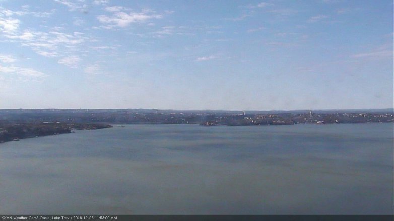 Lake Travis webcam, December 3, 2018 10:55 AM CT