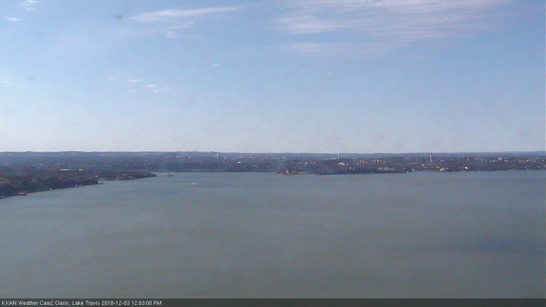 Lake Travis webcam, December 3, 2018 11:05 AM CT