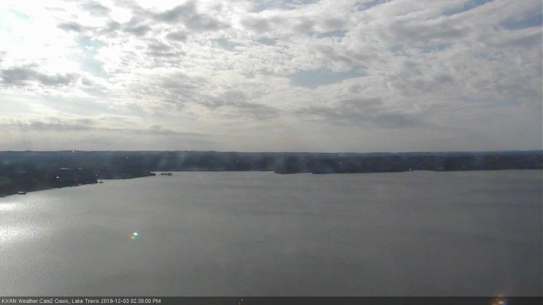 Lake Travis webcam, December 3, 2018 1:40 PM CT