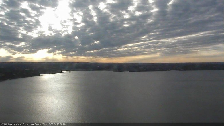 Lake Travis webcam, December 3, 2018 3:25 PM CT