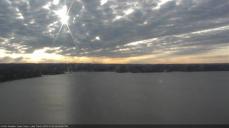 Lake Travis webcam, December 3, 2018 3:30 PM CT