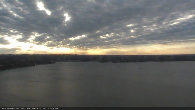 Lake Travis webcam, December 3, 2018 3:40 PM CT