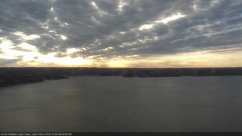 Lake Travis webcam, December 3, 2018 3:45 PM CT