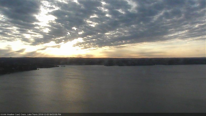 Lake Travis webcam, December 3, 2018 3:55 PM CT