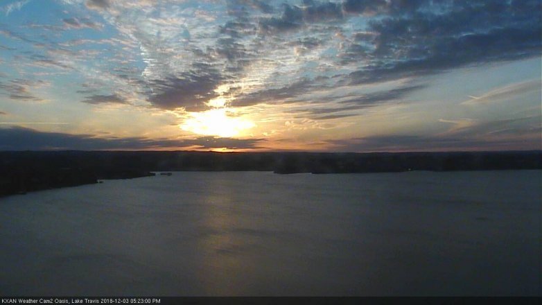 Lake Travis webcam, December 3, 2018 4:25 PM CT