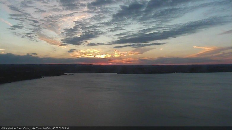 Lake Travis webcam, December 3, 2018 4:35 PM CT