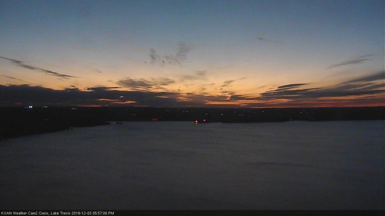 Lake Travis webcam, December 3, 2018 5:00 PM CT