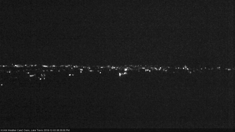 Lake Travis webcam, December 3, 2018 7:40 PM CT