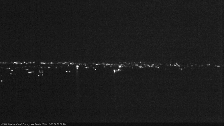 Lake Travis webcam, December 3, 2018 8:00 PM CT