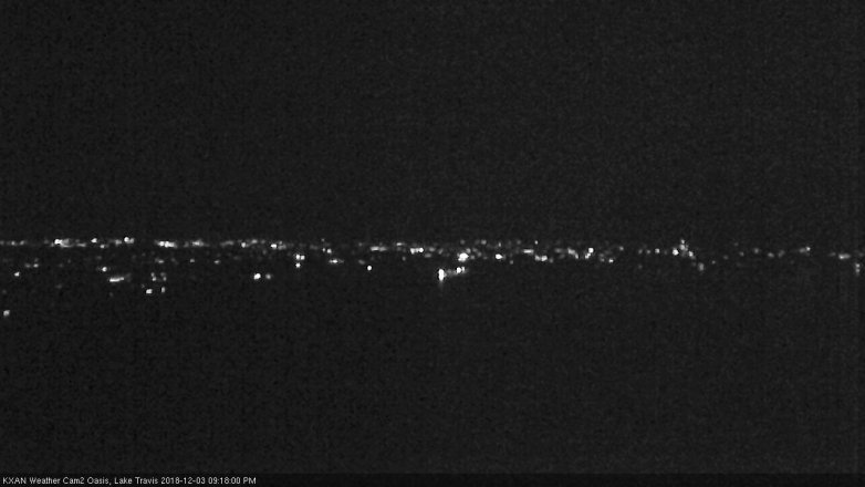 Lake Travis webcam, December 3, 2018 8:20 PM CT