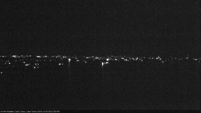 Lake Travis webcam, December 3, 2018 8:30 PM CT