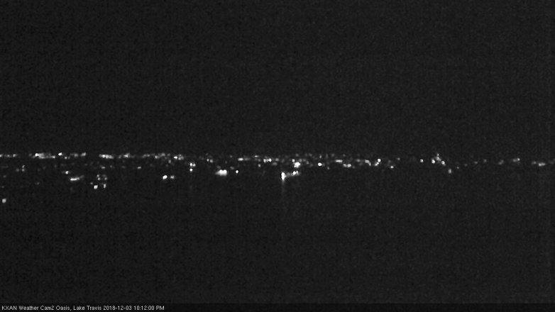Lake Travis webcam, December 3, 2018 9:15 PM CT