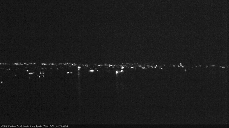 Lake Travis webcam, December 3, 2018 9:20 PM CT