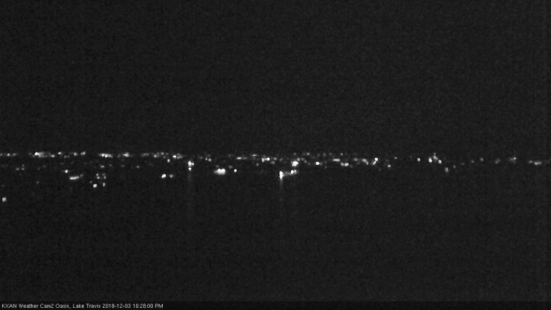 Lake Travis webcam, December 3, 2018 9:30 PM CT