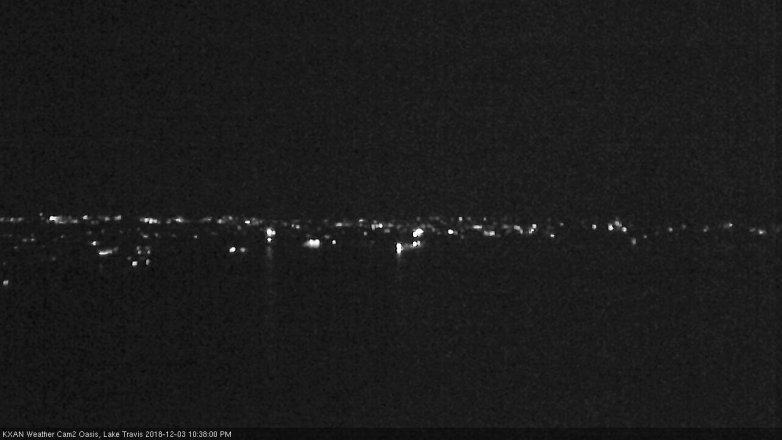 Lake Travis webcam, December 3, 2018 9:40 PM CT