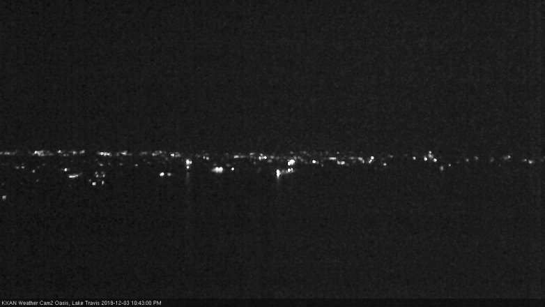 Lake Travis webcam, December 3, 2018 9:45 PM CT