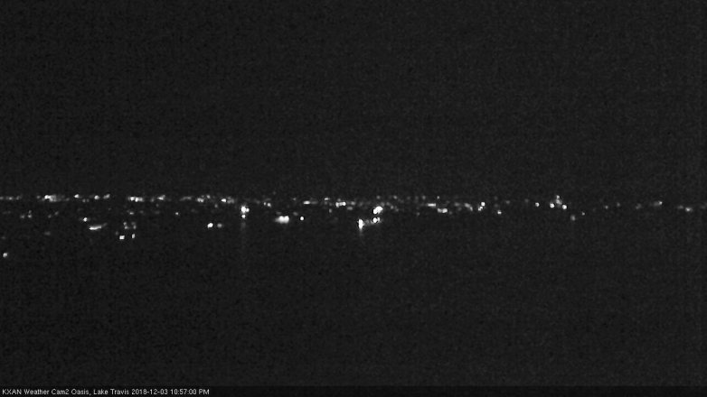Lake Travis webcam, December 3, 2018 10:00 PM CT