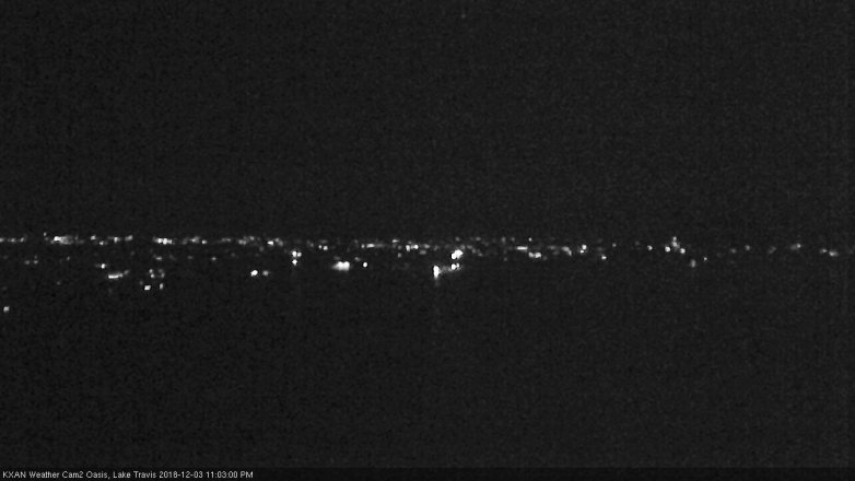 Lake Travis webcam, December 3, 2018 10:05 PM CT