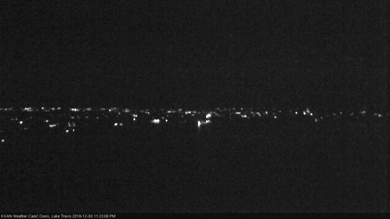 Lake Travis webcam, December 3, 2018 10:25 PM CT